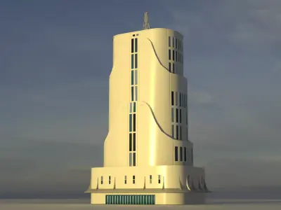 Futuristic City Building 7 Low-poly 3D model