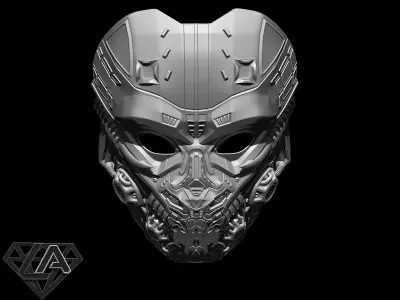 Cyber Invader SCI-FI Warrior custom mask 3D print model