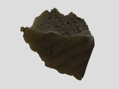 Olive bread slice 3D model