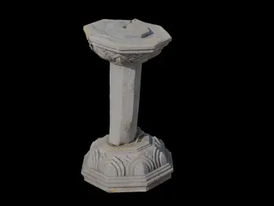 3D Stone Lantern Column model 3D model