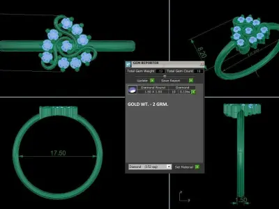 Women Ring 3D print model 52