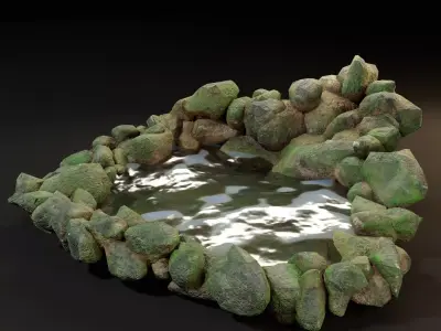 Hot Springs  Low-poly 3D model