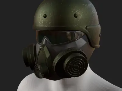 Helmet scifi gas mask futuristic technology cyborg artfiction  Low-poly 3D model