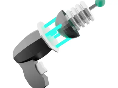 3d Futuristic Sci-Fi Assault Pistol low-poly icon 3D model