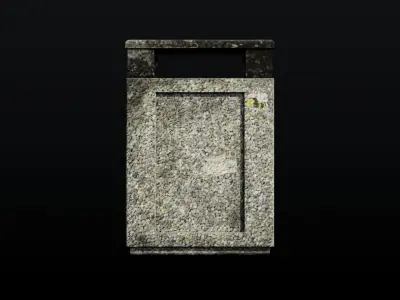 Prague City Street Bin 04 Low-poly 3D model