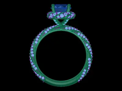 Iight Weight Engagement Ring 3D print model 2