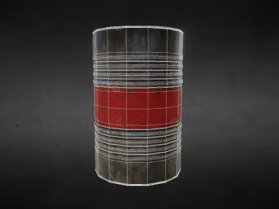Barrel Scifi Low-poly 3D model