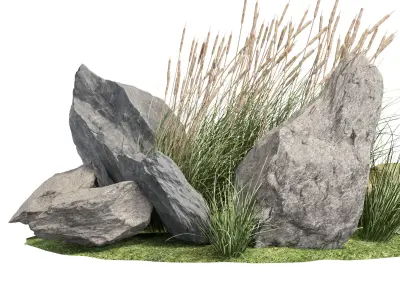 Stone and Bush Pack 31 3D model
