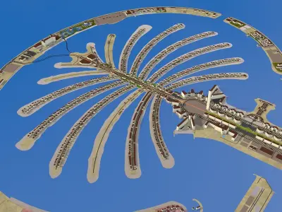 Dubai Sharjah Ajman Cities Oct 2020 Low-poly 3D model