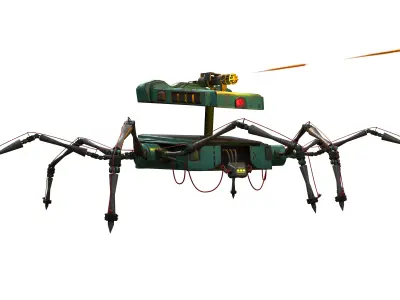 Robotic Character SPIDER without RIG Low-poly 3D model