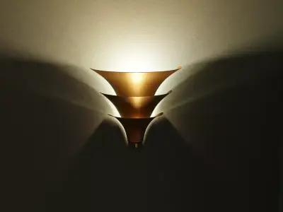 Elegant brass wall lamp 3D model