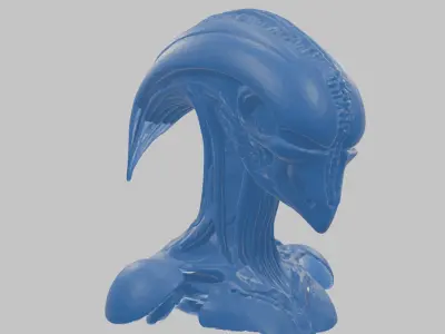 Printable Fantasy Alien Head Bust Figure Hr giger 3D print model
