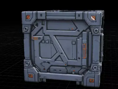 Stylized Modular Crate Game Ready Environment 3D Model Low-poly 3D model