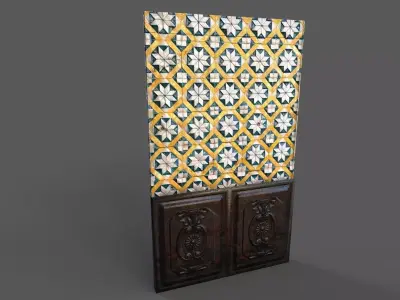 Old Wall Tiles  Low-poly 3D model