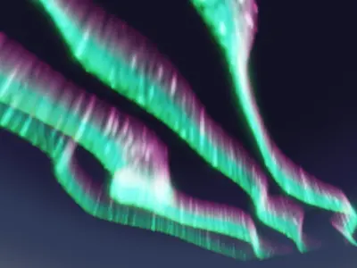 Aurora Borealis shader Free 3D model