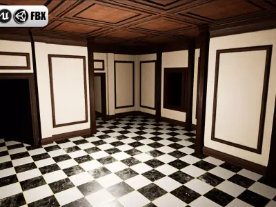 UE4-UE5-FBX-Modular Wall Pack 1 Low-poly 3D model
