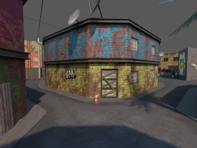 Favela Map - Cs Iceworld Layout - Mobile Compatible Game Ready Low-poly 3D model