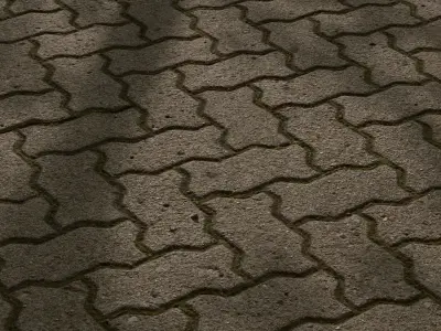 3D Scanned Pavement Herringbone Texture