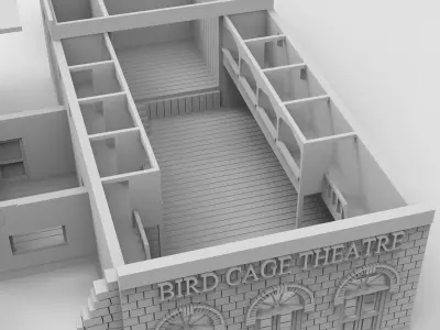 Birdcage Theatre - by WOW Buildings - 3D Printable STL 3D print model