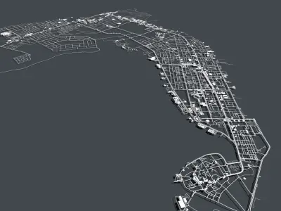 Cityscape Umm al-Qaiwain United Arab Emirates 3D model