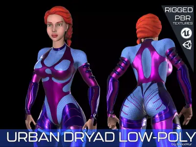 Urban Dryad Low-Poly Game Ready 3D model Low-poly 3D model