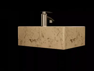 designed marble wash basin Low-poly 3D model
