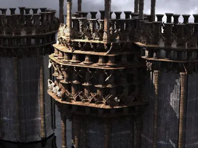 Dark Celtic Gods Tower Stones  3D model