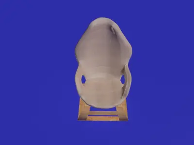 Armwholes wooden and cotton armchair 3D model
