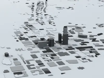 Des Moines Streets and Buildings 3D model