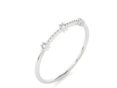 Light Minimalist Diamond Ring 3D print model