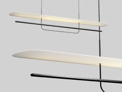 Reflector Linear LED Anodized Aluminum Pendant Light Low-poly 3D model