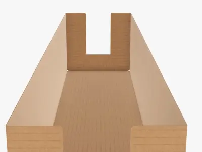 Tray cardboard box long shelf  3D model