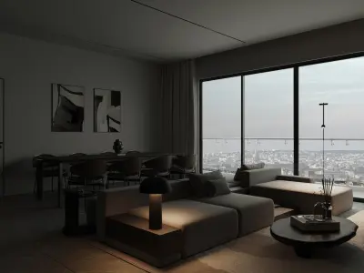 Dark interior scene 3D model purchase