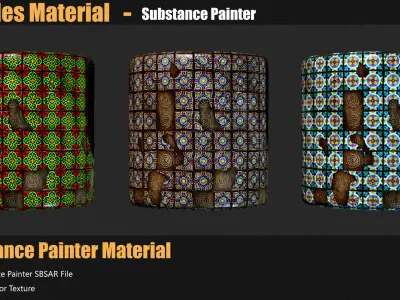 15 Stylized Tiles Materials In Substance Painter Texture