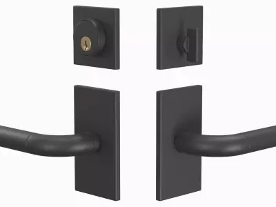 Tumalo Black Square Deadbolt 3D model