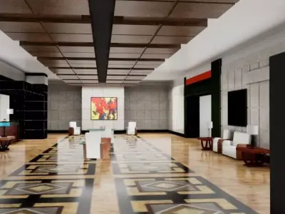 Modern Lobby Interior 3D Model Low-poly 3D model