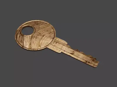 A key wooden 3D model