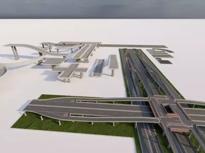Road Pack - Extended-City Roads 3D model shop