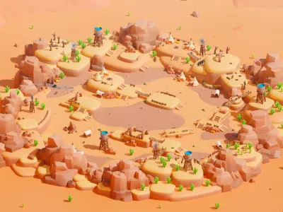 Western Low-poly 3D model