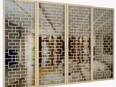 Partition sliding door 3D model