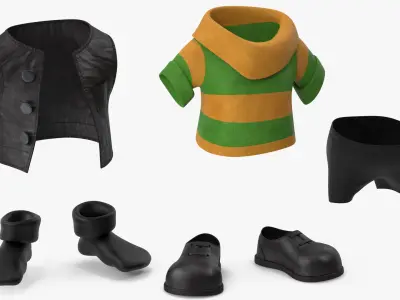  Cartoon Costume Black with a Short Sleeve Sweater 