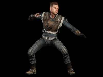 Realistic survival man scifi Low-poly 3D model