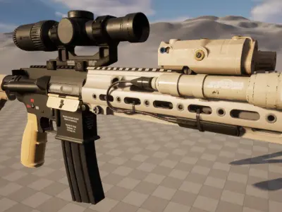 HK416D CAG Low-poly 3D model