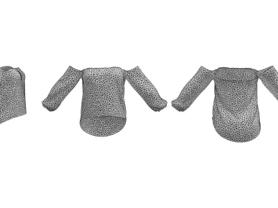 Off Shoulder Blouse Low-poly 3D model