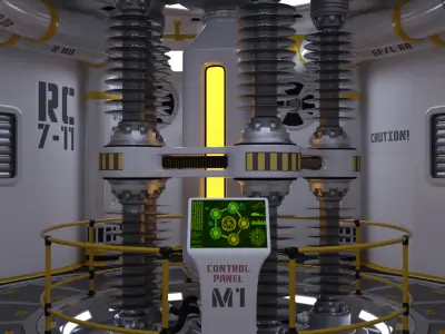 Nuclear Reactor Sci-Fi Low-poly 3D model