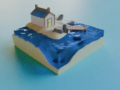 House On A Beach Free 3D model