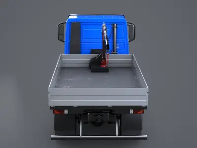  Realistic Flatbed Truck with Loader Crane 