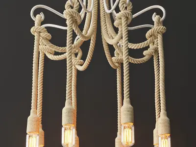 Chandelier Loft Rope Light White 8 3D model