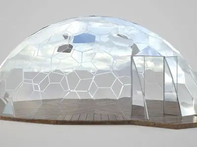 Frameless Glass Dome 3D model
