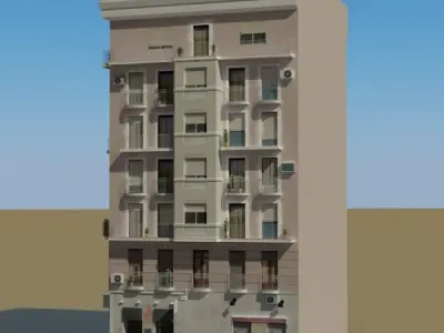 Building with balconies and windows 3D model